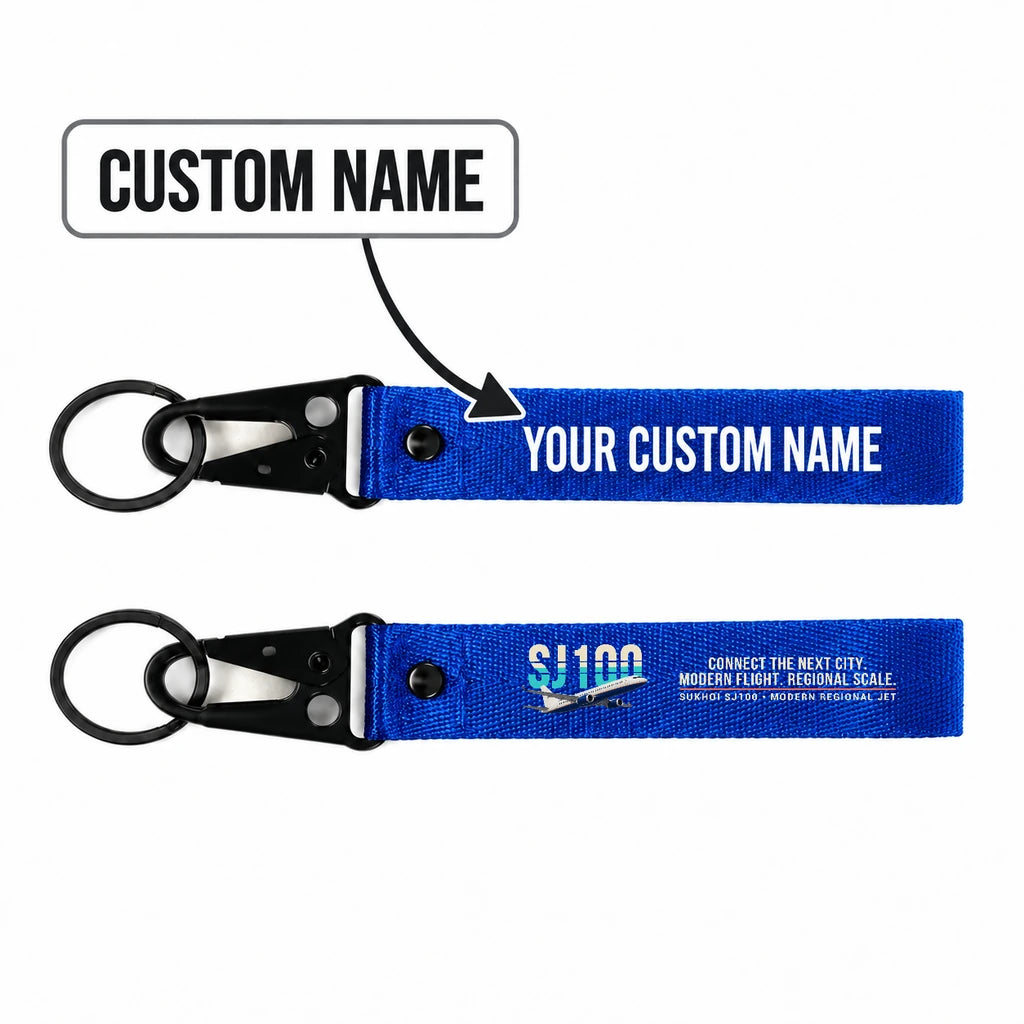 Sukhoi Superjet 100 Hawk-Shaped Key Chains - Blue - Original - Personalized