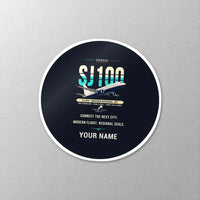 Thumbnail for Sukhoi Superjet 100 - Original + Name - Circle Sticker - Close-up