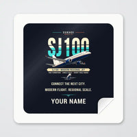 Thumbnail for Sukhoi Superjet 100 - Original + Name - Square Sticker - Peel