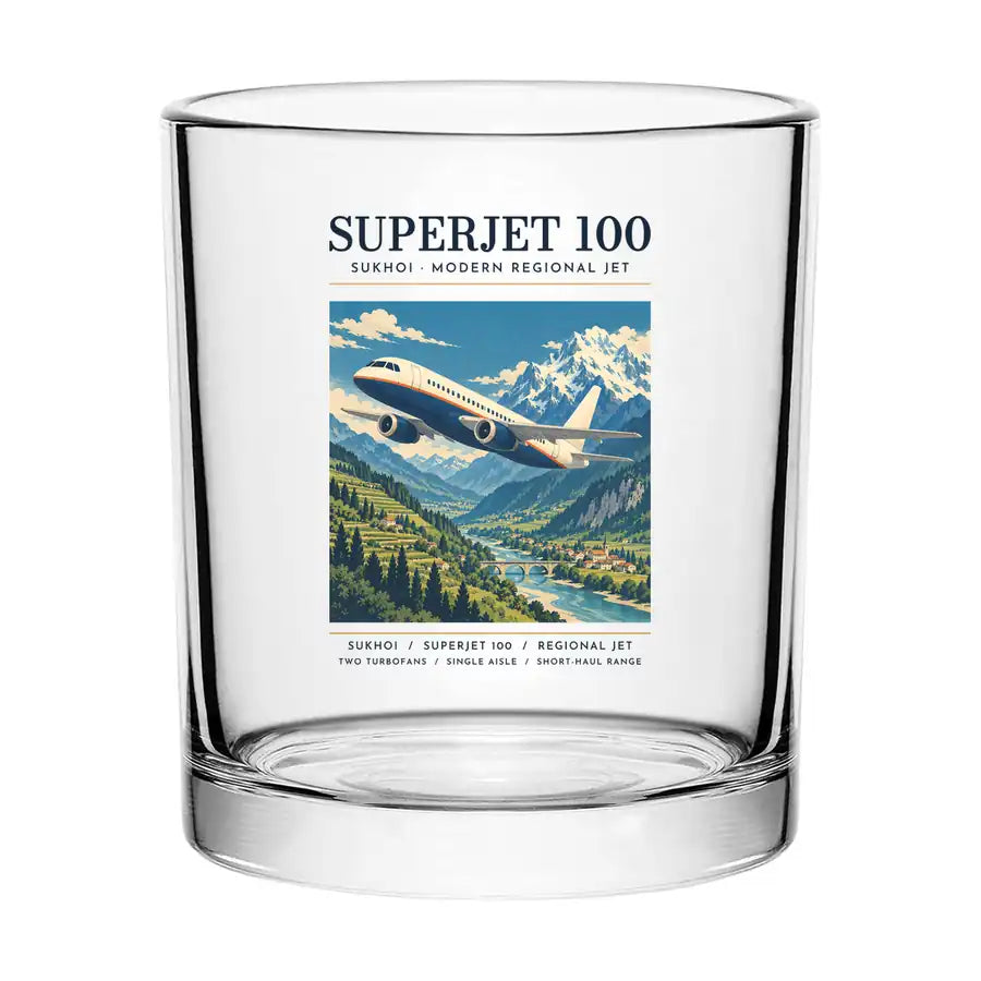 Sukhoi Superjet 100 - Poster - Special Whiskey Glass
