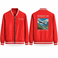 Thumbnail for Sukhoi Superjet 100 Stylish Jackets - Baseball Collar - Poster - Red