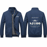 Thumbnail for Sukhoi Superjet 100 Stylish Jackets - Stand Collar - Heritage - Navy Blue