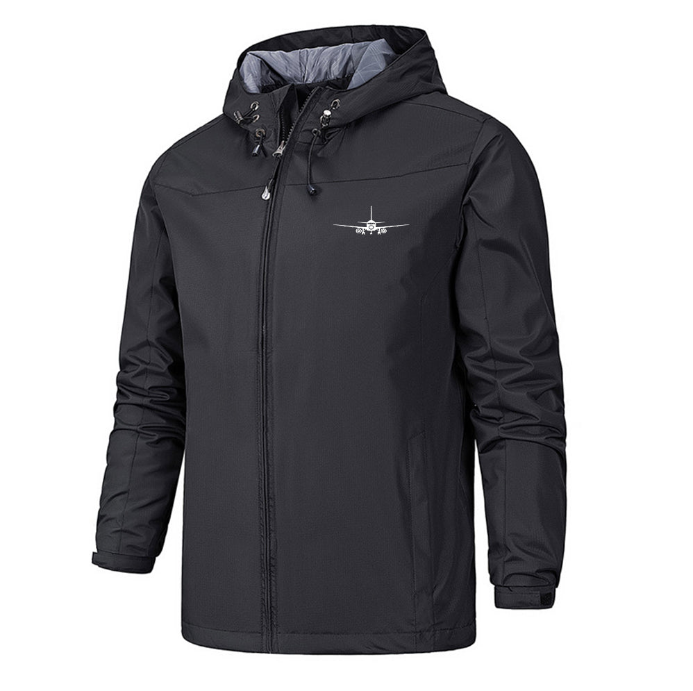 Sukhoi Superjet 100 Silhouette Designed Rain Jackets & Windbreakers