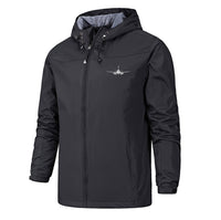 Thumbnail for Sukhoi Superjet 100 Silhouette Designed Rain Jackets & Windbreakers