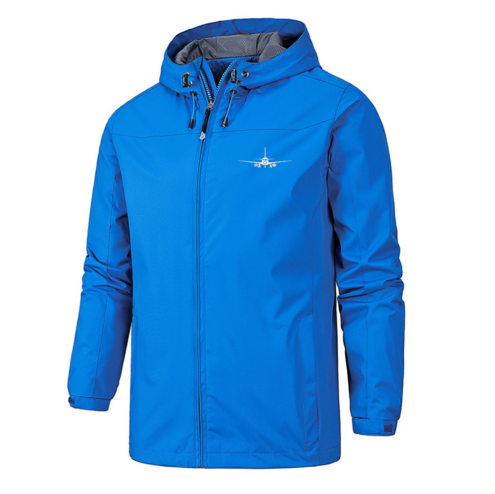 Sukhoi Superjet 100 Silhouette Designed Rain Jackets & Windbreakers
