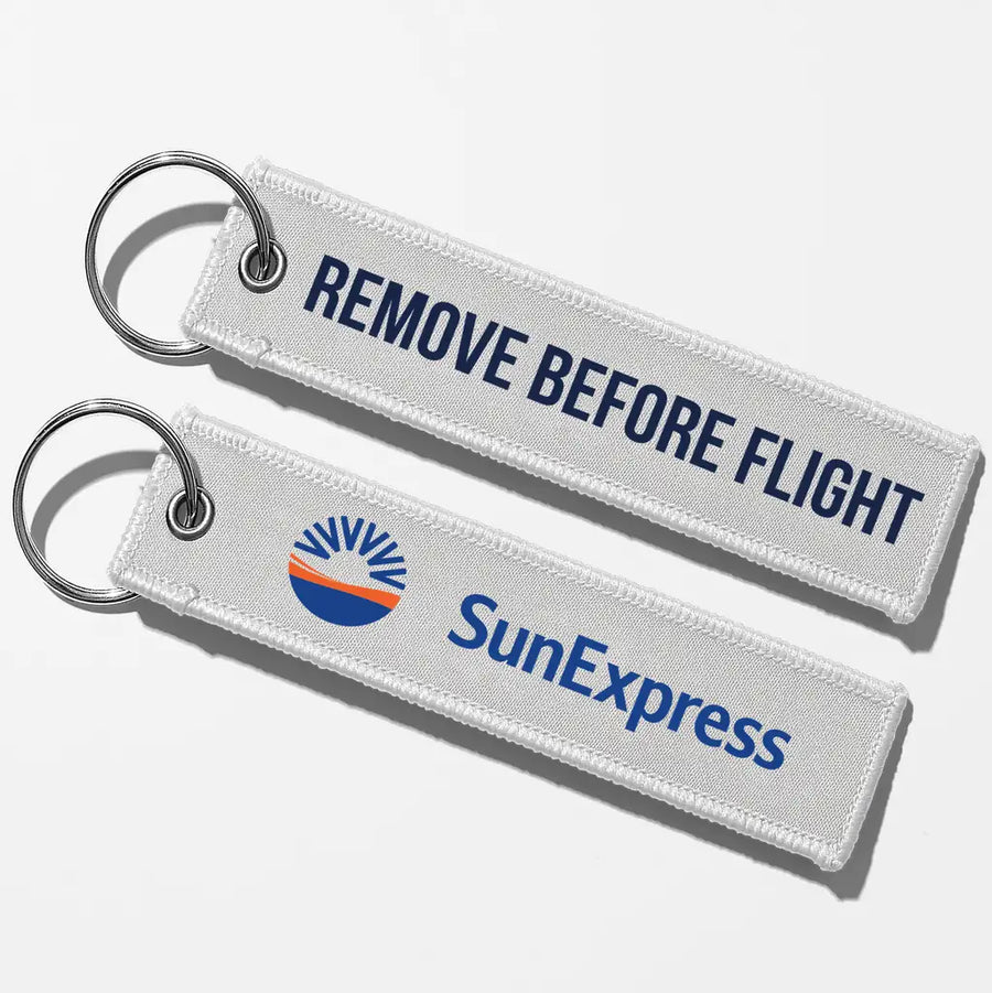 SunExpress Crew & Staff Tag Key Chains - White - Remove Before Flight