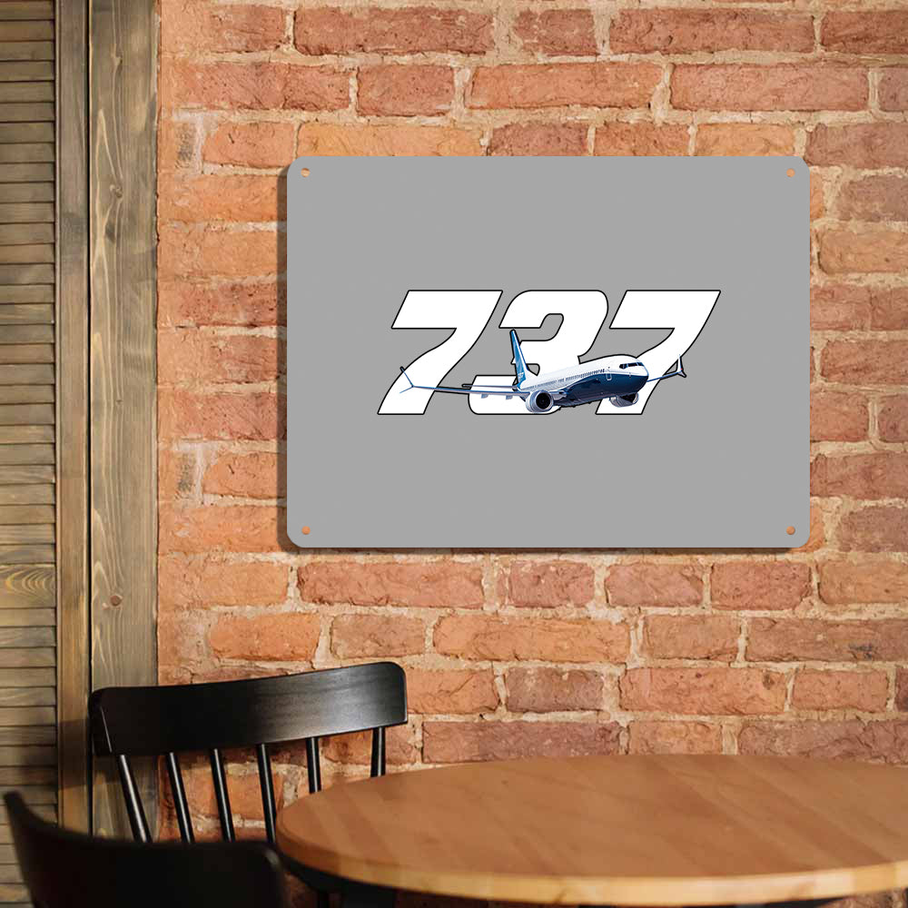 Super Boeing 737 Printed Metal Sign