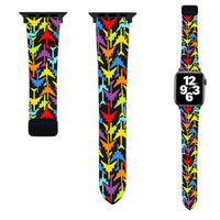 Thumbnail for Super Colourful Airplanes Designed Soft Silicone Apple Watch Bands