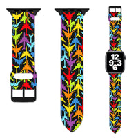 Thumbnail for Super Colourful Airplanes Designed Soft Silicone Apple Watch Bands