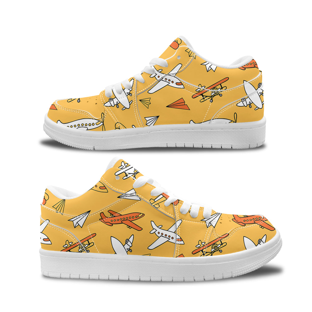 Super Drawings of Airplanes Designed Fashion Low Top Sneakers & Shoes