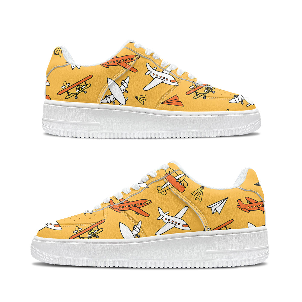 Super Drawings of Airplanes Designed Low Top Sport Sneakers & Shoes