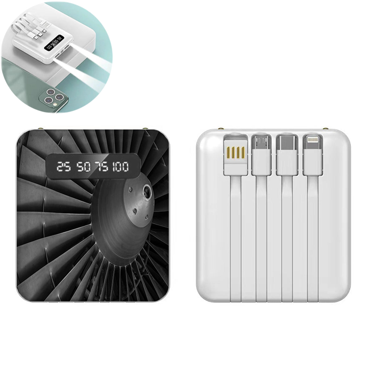 Super View of Jet Engine Designed 10000mAh Quick Charge Powerbank