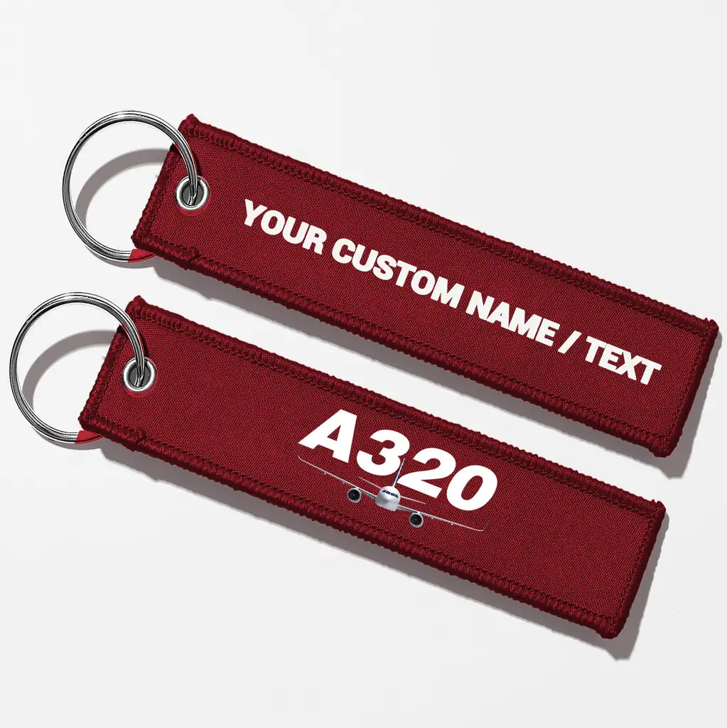 Super Airbus A320 Key Chains - Dark Red - Personalized