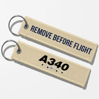 Thumbnail for Super Airbus A340 Designed Key Chains - Beige - Remove Before Flight