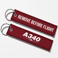 Thumbnail for Super Airbus A340 Designed Key Chains - Dark Red - Remove Before Flight