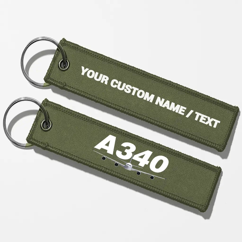 Super Airbus A340 Designed Key Chains - Green Army - Personalized