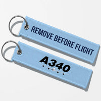 Thumbnail for Super Airbus A340 Designed Key Chains - Light Blue - Remove Before Flight