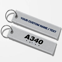 Thumbnail for Super Airbus A340 Designed Key Chains - Light Gray - Personalized