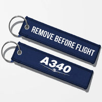 Thumbnail for Super Airbus A340 Designed Key Chains - Navy Blue - Remove Before Flight