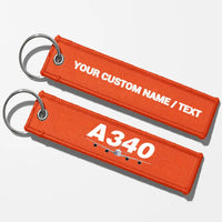 Thumbnail for Super Airbus A340 Designed Key Chains - Orange - Personalized