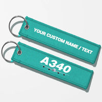 Thumbnail for Super Airbus A340 Designed Key Chains - Turquoise - Personalized
