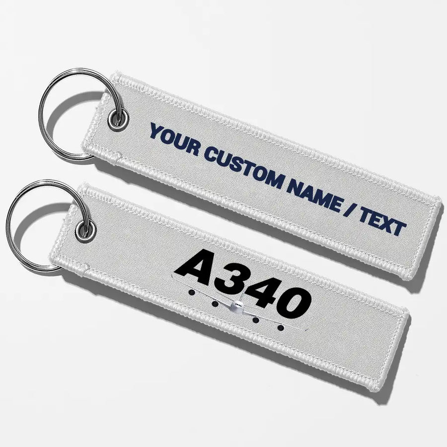 Super Airbus A340 Designed Key Chains - White - Personalized