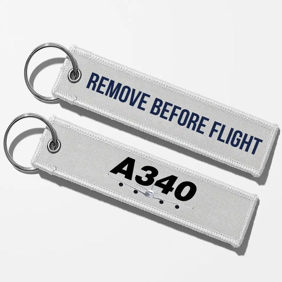 Super Airbus A340 Designed Key Chains - White - Remove Before Flight