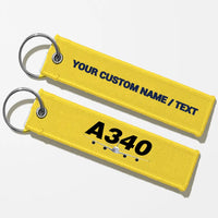 Thumbnail for Super Airbus A340 Designed Key Chains - Yellow - Personalized