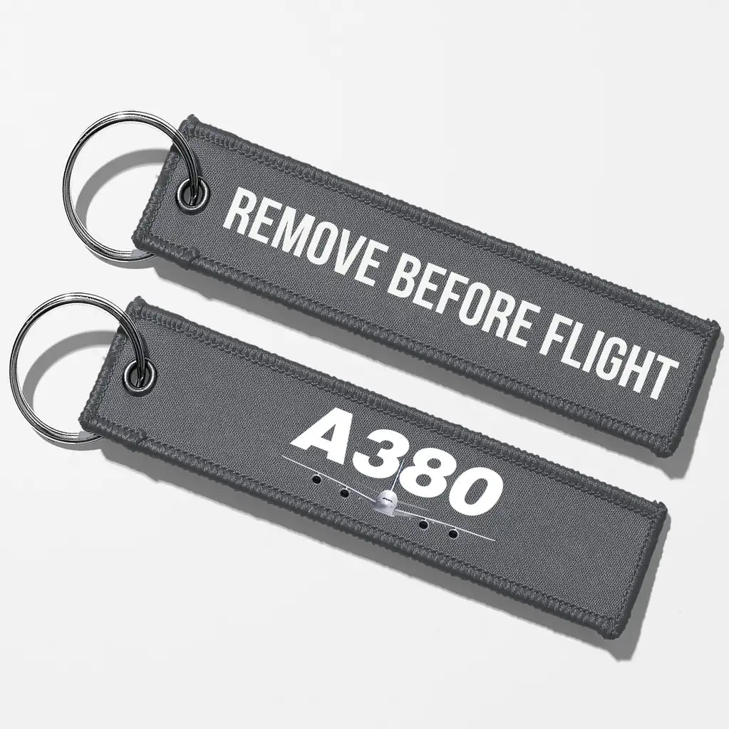 Super Airbus A380 Designed Key Chains - Gray - Remove Before Flight
