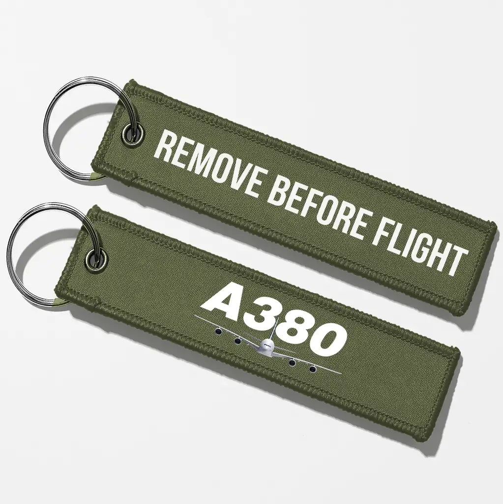 Super Airbus A380 Designed Key Chains - Green Army - Remove Before Flight