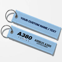 Thumbnail for Super Airbus A380 Aviator Key Chains - Light Blue - Personalized