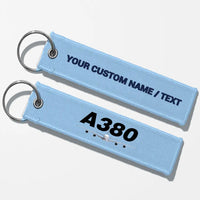 Thumbnail for Super Airbus A380 Designed Key Chains - Light Blue - Personalized