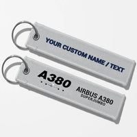 Thumbnail for Super Airbus A380 Aviator Key Chains - Light Gray - Personalized