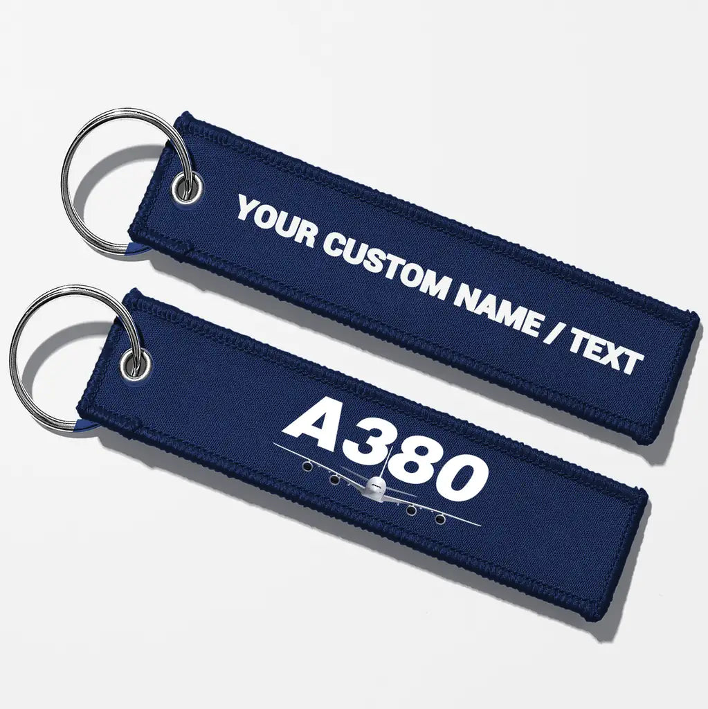Super Airbus A380 Designed Key Chains - Navy Blue - Personalized
