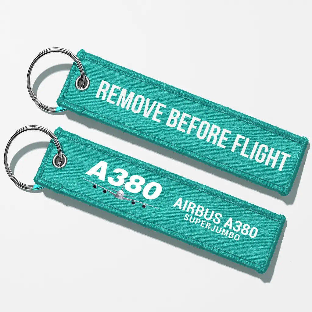 Super Airbus A380 Aviator Key Chains - Turquoise - Remove Before Flight