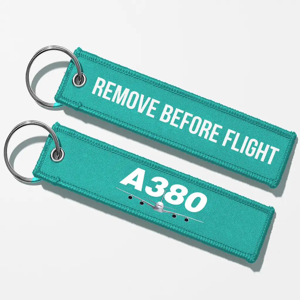 Super Airbus A380 Designed Key Chains - Turquoise - Remove Before Flight