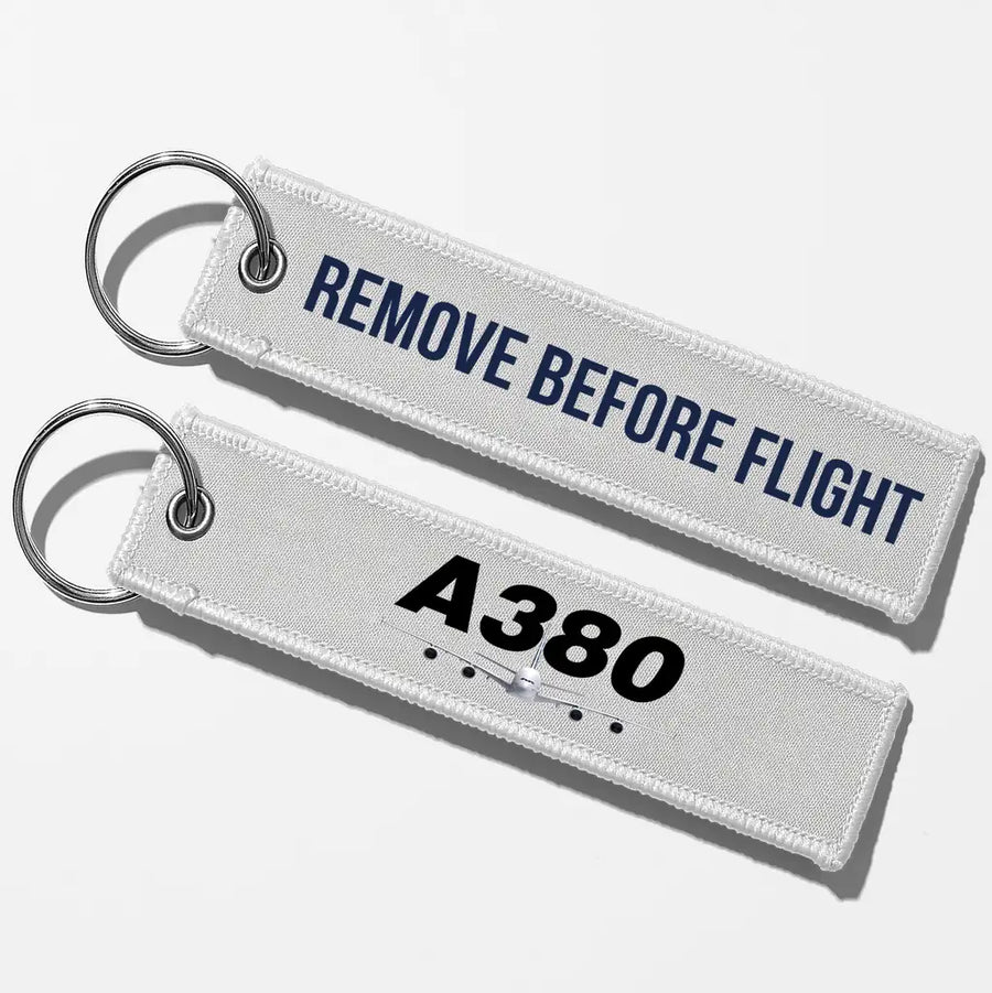 Super Airbus A380 Designed Key Chains - White - Remove Before Flight