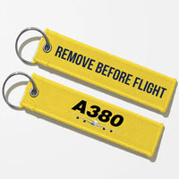 Thumbnail for Super Airbus A380 Designed Key Chains - Yellow - Remove Before Flight