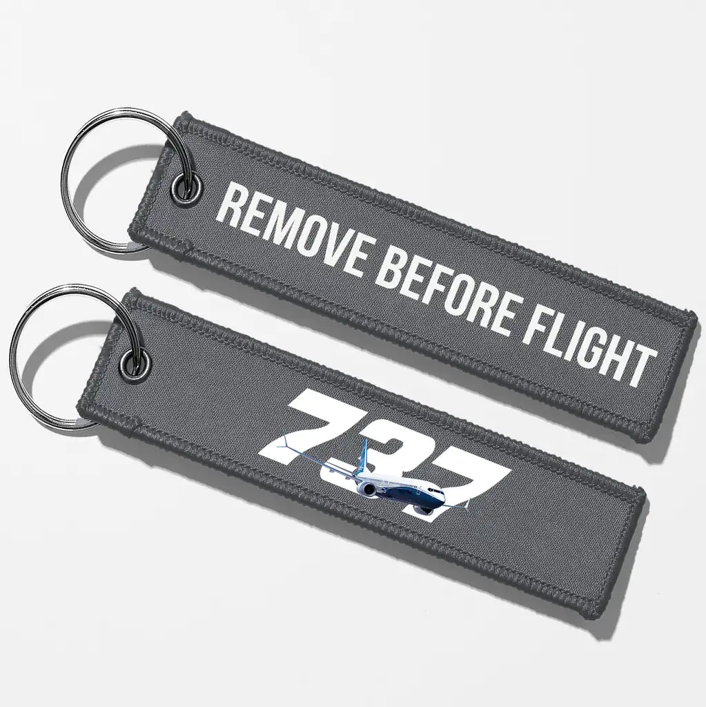 Super Boeing 737 Key Chains - Gray - Remove Before Flight