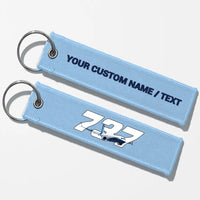Thumbnail for Super Boeing 737 Key Chains - Light Blue - Personalized