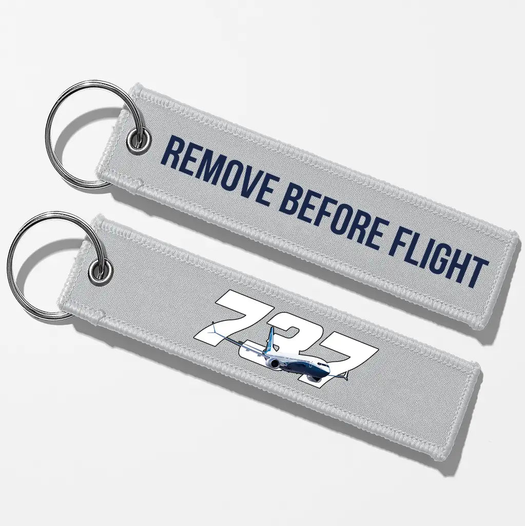 Super Boeing 737 Key Chains - Light Gray - Remove Before Flight