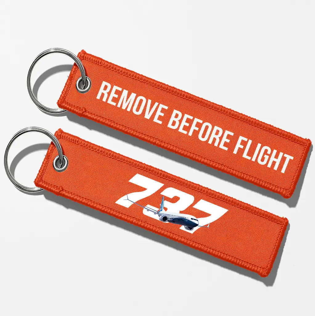 Super Boeing 737 Key Chains - Orange - Remove Before Flight