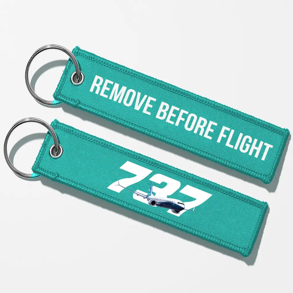 Super Boeing 737 Key Chains - Turquoise - Remove Before Flight
