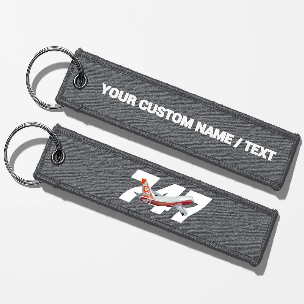 Super Boeing 747-8 Intercontinental Key Chains - Gray - Personalized
