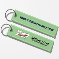 Thumbnail for Super Boeing 747-8 Intercontinental Key Chains - Light Green - Personalized