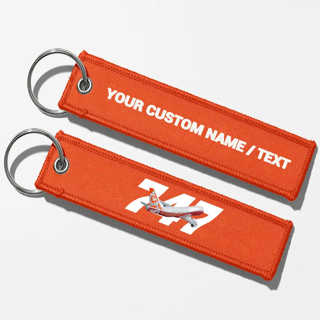 Super Boeing 747-8 Intercontinental Key Chains - Orange - Personalized