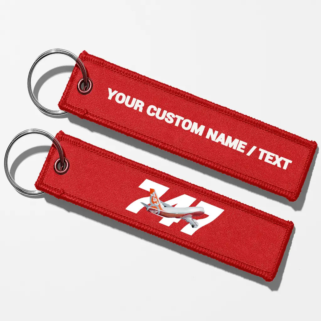 Super Boeing 747-8 Intercontinental Key Chains - Red - Personalized