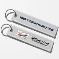 Thumbnail for Super Boeing 747-8 Intercontinental Key Chains - White - Personalized