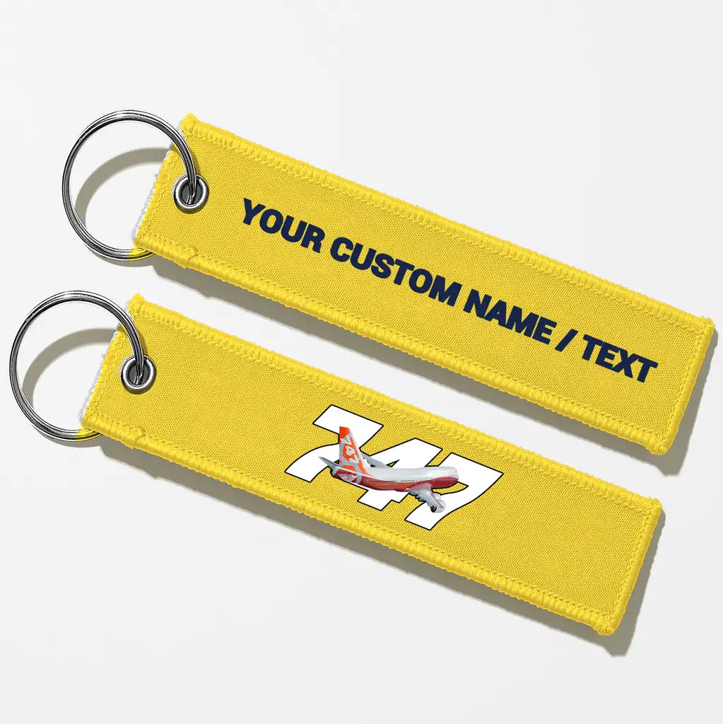 Super Boeing 747-8 Intercontinental Key Chains - Yellow - Personalized