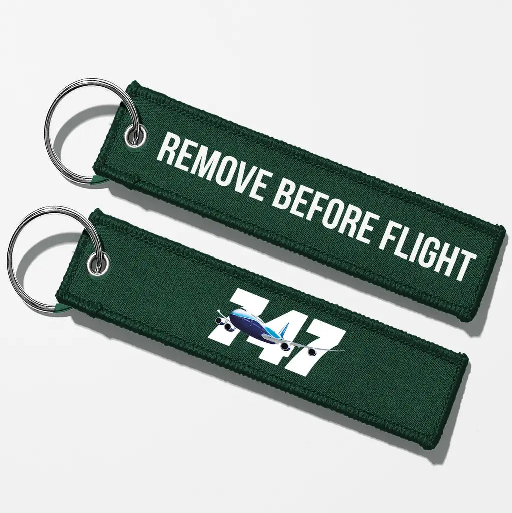 Super Boeing 747 Key Chains - Dark Green - Remove Before Flight